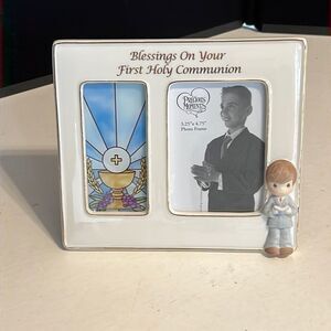Precious Moments Boy First Holy Communion Photo Picture Frame NWOT
